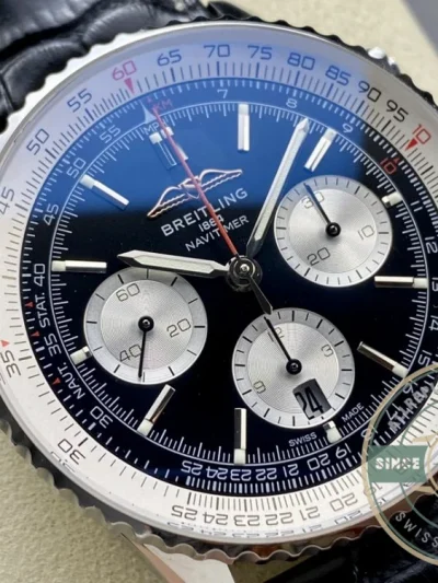Replica Breitling Navitimer Men Alligator Black 43 mm AB0138211B1P1 - High-Grade Replica Watch