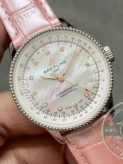Replica Breitling Navitimer Pink Crocodile 35mm A17395211A1P3 - 1:1 Swiss Replica Watch