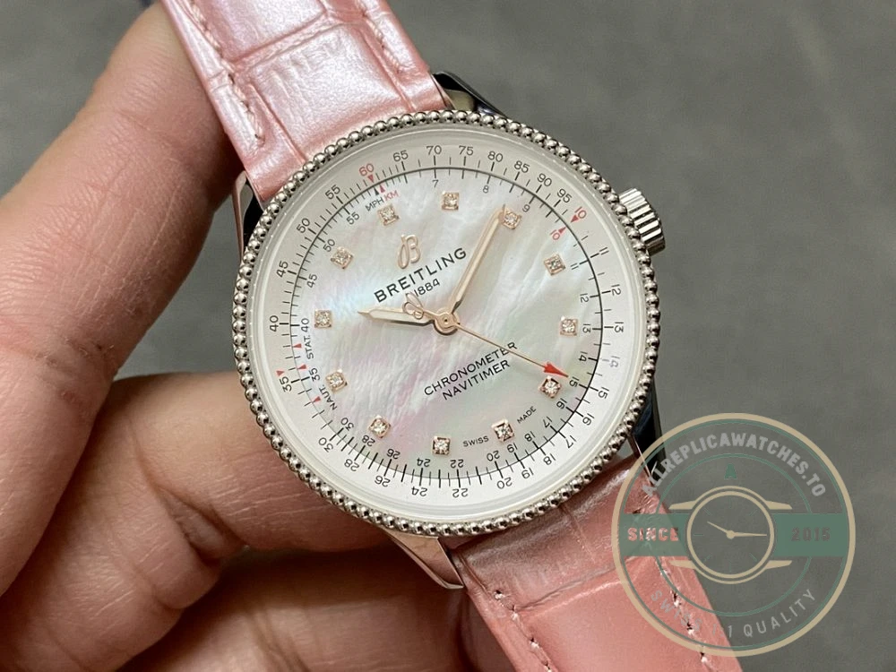Replica Breitling Navitimer Pink Crocodile 35mm A17395211A1P3 - 1:1 Swiss Replica Watch
