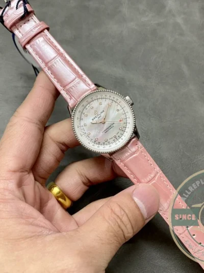 Replica Breitling Navitimer Pink Crocodile 35mm A17395211A1P3 - 1:1 Swiss Replica Watch