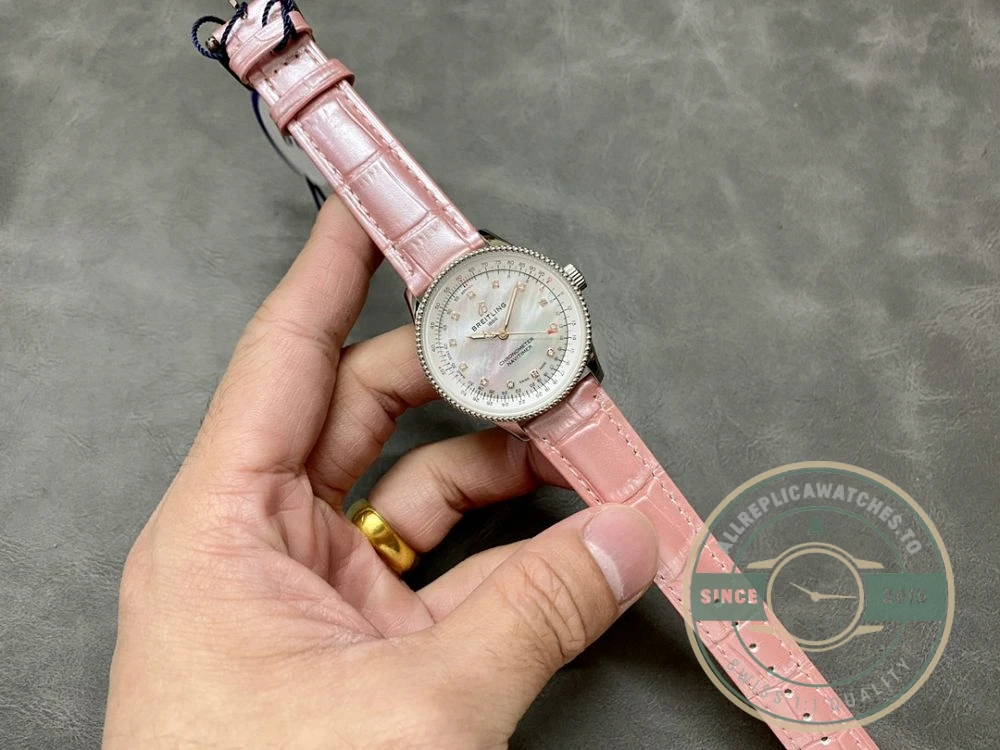 Replica Breitling Navitimer Pink Crocodile 35mm A17395211A1P3 - 1:1 Swiss Replica Watch