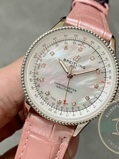 Replica Breitling Navitimer Pink Crocodile 35mm A17395211A1P3 - Best Quality Replica Watch