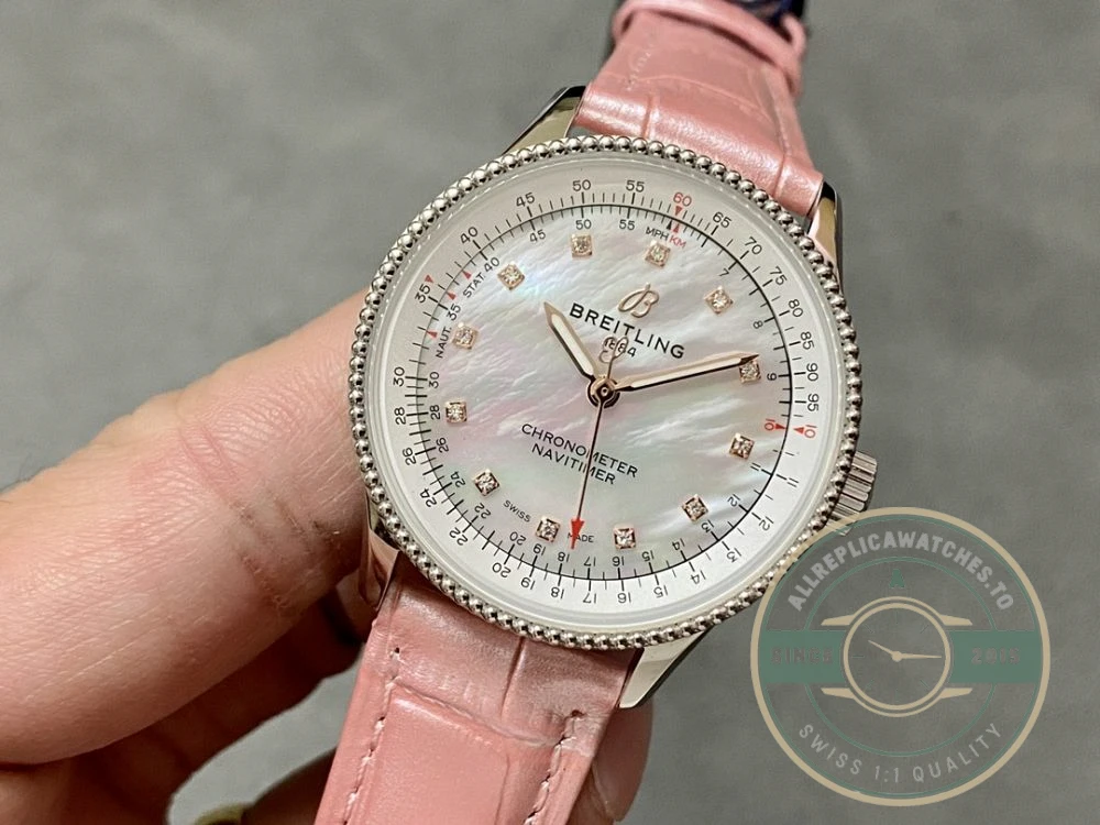 Replica Breitling Navitimer Pink Crocodile 35mm A17395211A1P3 - Best Quality Replica Watch