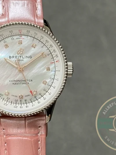 Replica Breitling Navitimer Pink Crocodile 35mm A17395211A1P3 - 1:1 Swiss Replica Watch