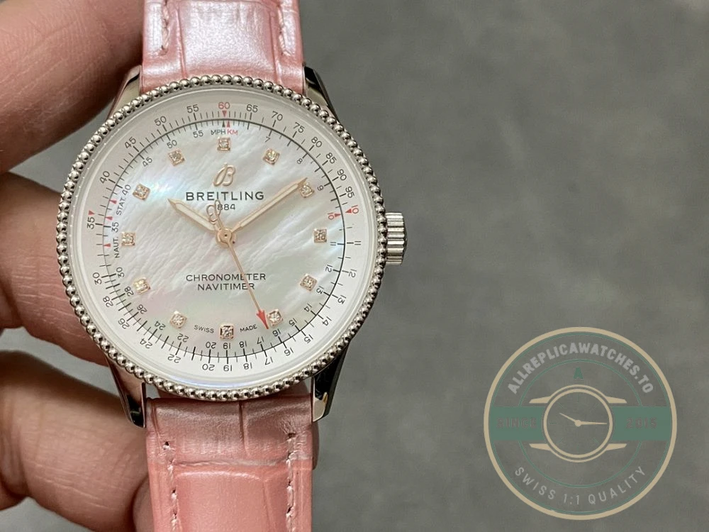 Replica Breitling Navitimer Pink Crocodile 35mm A17395211A1P3 - 1:1 Swiss Replica Watch