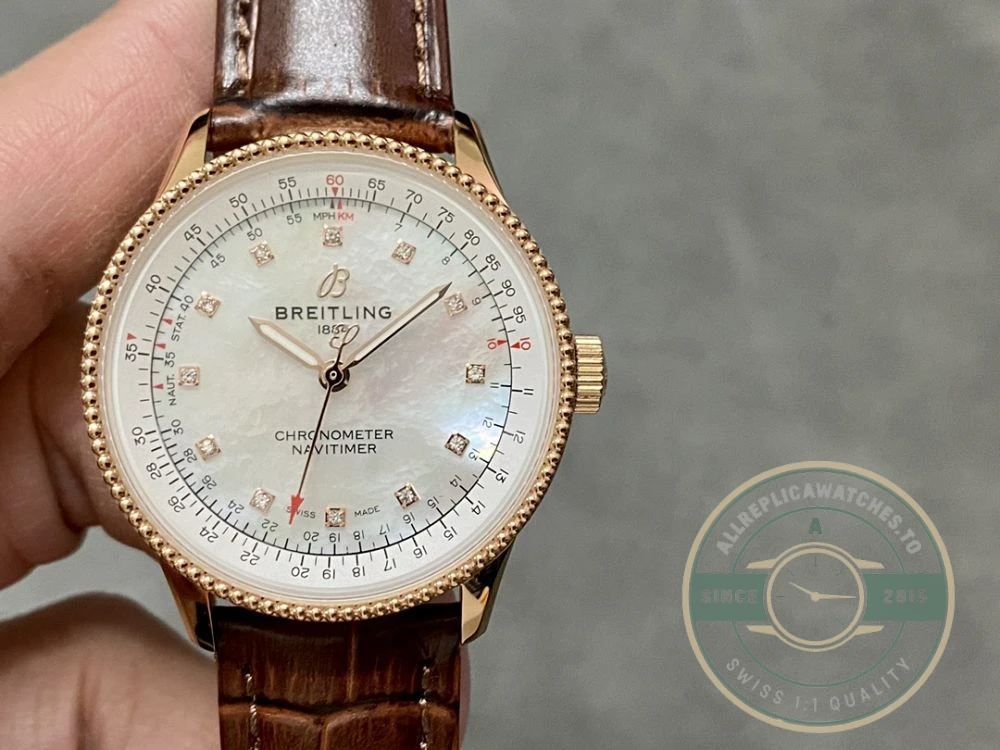 Replica Breitling Navitimer Rose Gold 35mm R17395211A1P2 - High-Grade Replica Watch