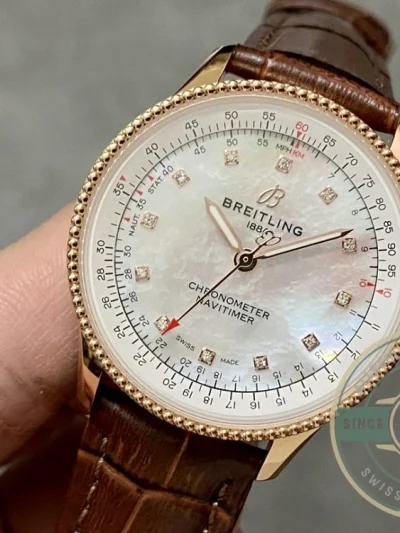 Replica Breitling Navitimer Rose Gold 35mm R17395211A1P2 - High-Grade Replica Watch