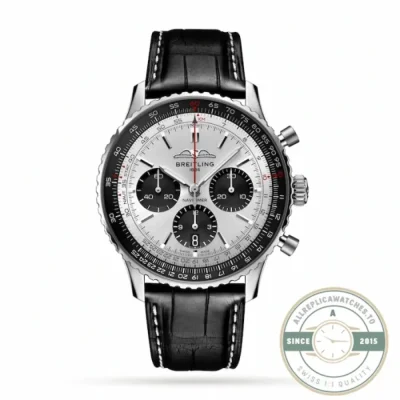 Replica Breitling Navitimer Silver Alligator 43 mm AB0138241G1P1 - Swiss-Made Clone Watch