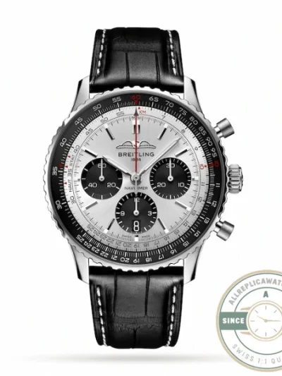 Replica Breitling Navitimer Silver Alligator 43 mm AB0138241G1P1 - Swiss-Made Clone Watch