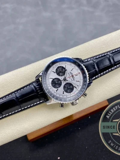 Replica Breitling Navitimer Silver Alligator 43 mm AB0138241G1P1 - High-Grade Replica Watch