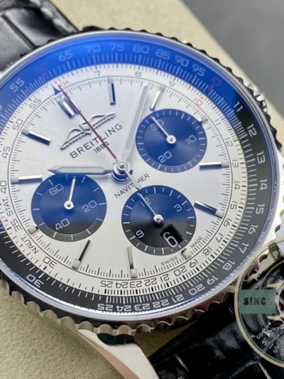 Replica Breitling Navitimer Silver Alligator 43 mm AB0138241G1P1 - Top-Tier Swiss Replica Watch