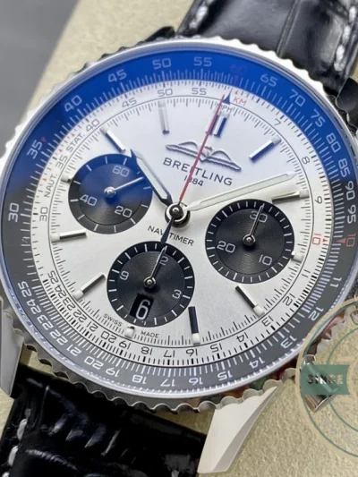 Replica Breitling Navitimer Silver Alligator 43 mm AB0138241G1P1 - High-Grade Replica Watch