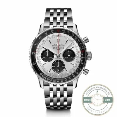 Replica Breitling Navitimer Silver Dial Stainless Steel 43 mm AB0138241G1A1 - Swiss-Made Clone Watch