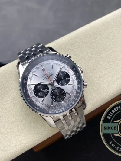 Replica Breitling Navitimer Silver Dial Stainless Steel 43 mm AB0138241G1A1 - Luxury Replica Watch