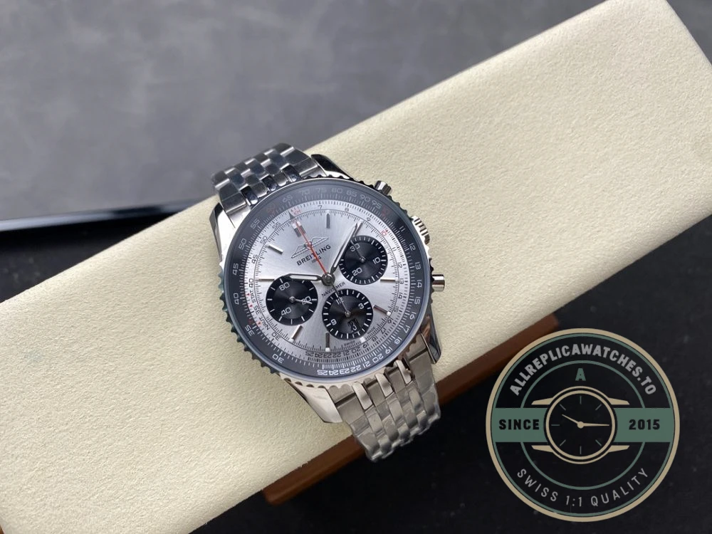 Replica Breitling Navitimer Silver Dial Stainless Steel 43 mm AB0138241G1A1 - Luxury Replica Watch