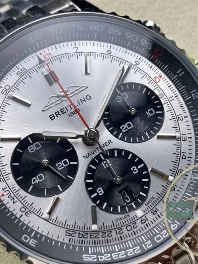 Replica Breitling Navitimer Silver Dial Stainless Steel 43 mm AB0138241G1A1 - Swiss Movement Replica Watch