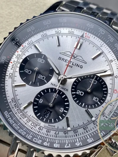 Replica Breitling Navitimer Silver Dial Stainless Steel 43 mm AB0138241G1A1 - Top-Tier Swiss Replica Watch