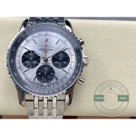 Replica Breitling Navitimer Silver Dial Stainless Steel 43 mm AB0138241G1A1 - Best Quality Replica Watch