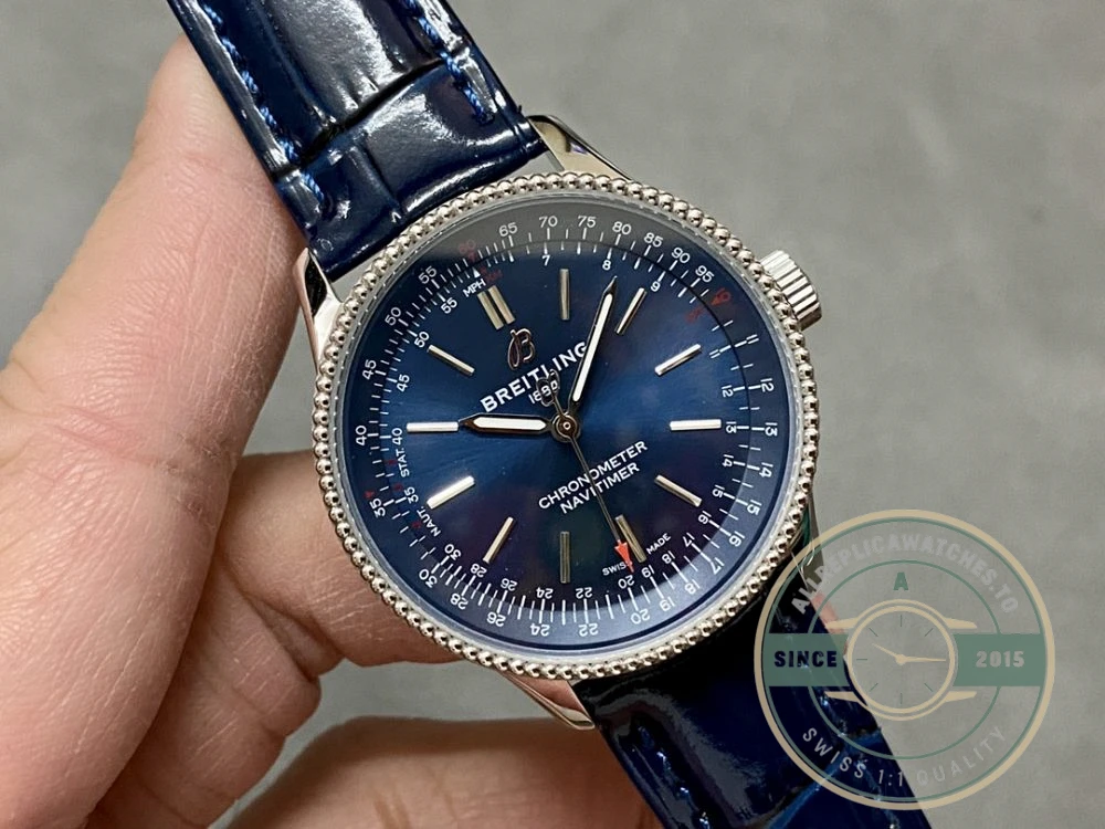 Replica Breitling Navitimer Women Blue Crocodile 35mm A17395161C1P1 - Luxury Replica Watch