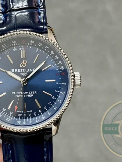 Replica Breitling Navitimer Women Blue Crocodile 35mm A17395161C1P1 - Budget Luxury Replica Watch