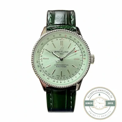 Replica Breitling Navitimer Women Green Dial Crocodile 35mm A17395361L1P1 - Swiss Movement Replica Watch