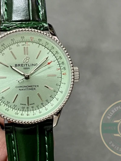 Replica Breitling Navitimer Women Green Dial Crocodile 35mm A17395361L1P1 - High-Grade Replica Watch