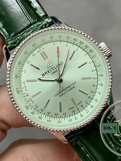 Replica Breitling Navitimer Women Green Dial Crocodile 35mm A17395361L1P1 - High-Grade Replica Watch