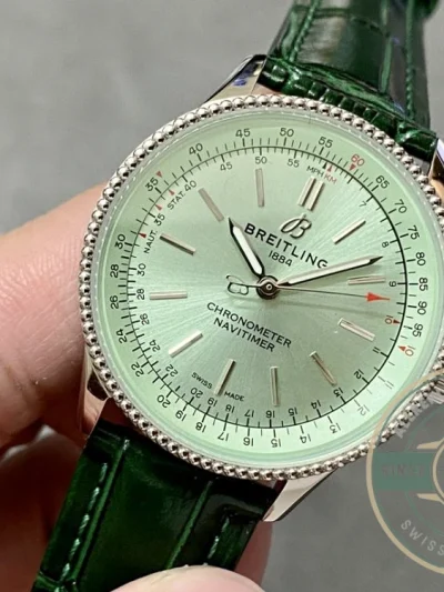 Replica Breitling Navitimer Women Green Dial Crocodile 35mm A17395361L1P1 - 1:1 Swiss Replica Watch