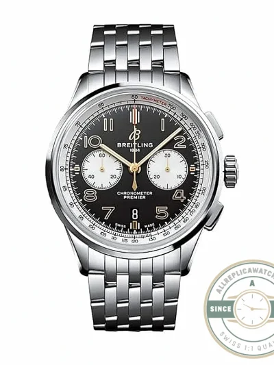 Replica Breitling Premier Black Stainless Steel 42 mm AB0118A21B1A1 - Premium Super Clone Watch
