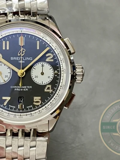 Replica Breitling Premier Black Stainless Steel 42 mm AB0118A21B1A1 - Luxury Replica Watch