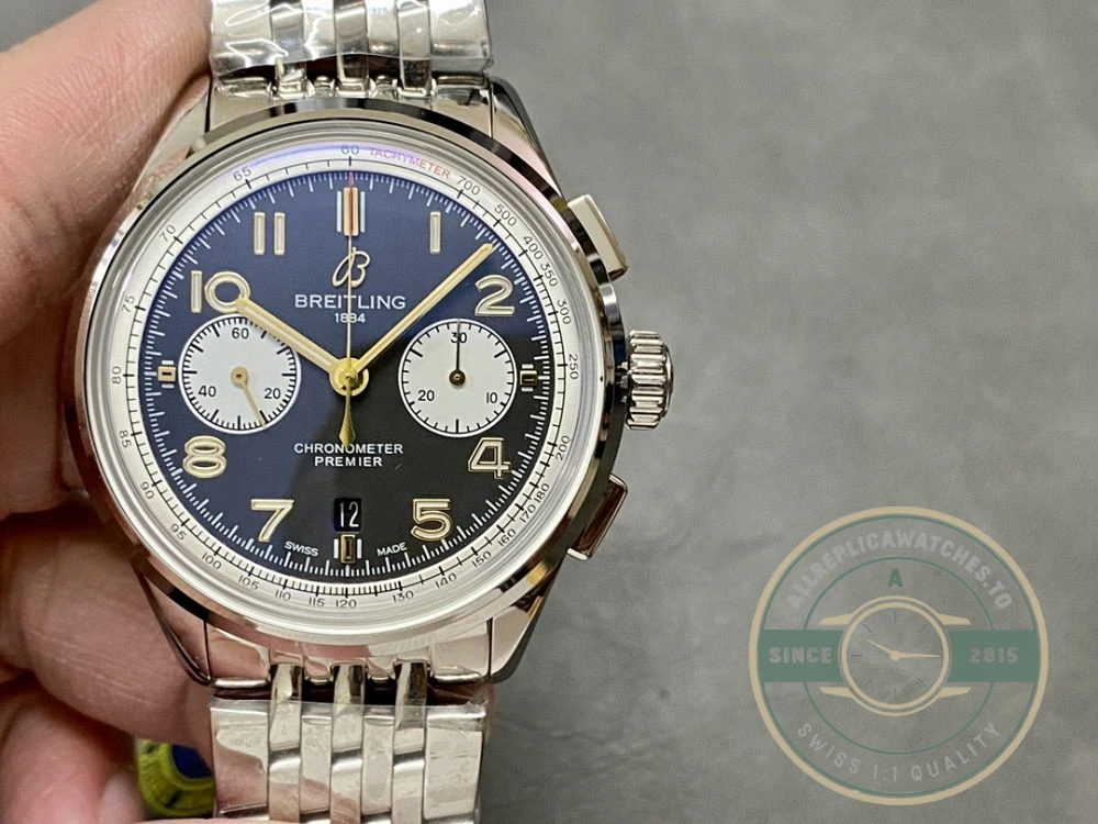 Replica Breitling Premier Black Stainless Steel 42 mm AB0118A21B1A1 - Luxury Replica Watch