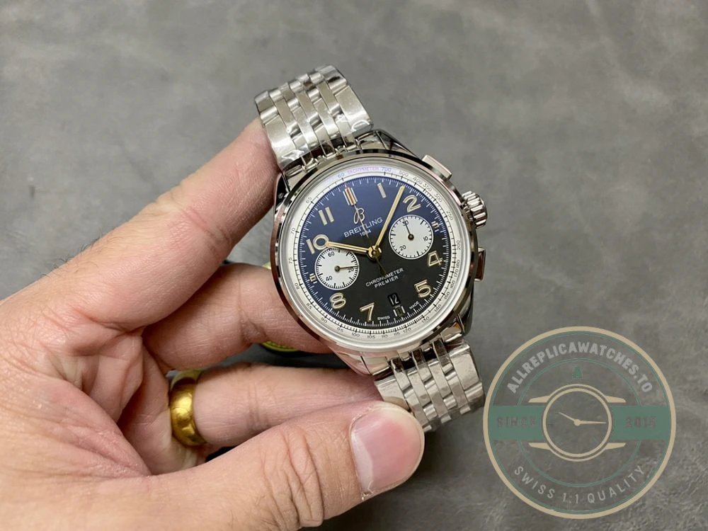 Replica Breitling Premier Black Stainless Steel 42 mm AB0118A21B1A1 - Premium Super Clone Watch