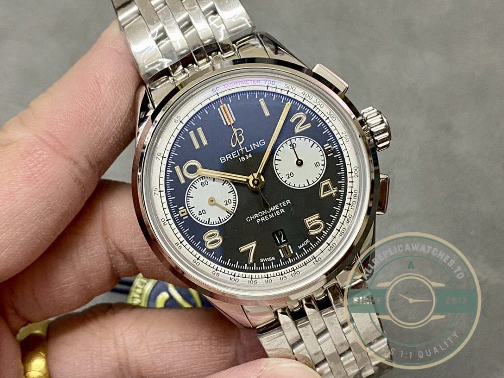 Replica Breitling Premier Black Stainless Steel 42 mm AB0118A21B1A1 - Swiss Movement Replica Watch