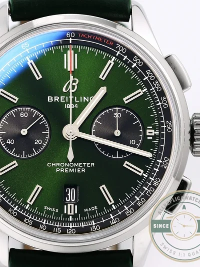 Replica Breitling Premier Green Dial 42 mm AB0118221L1P1 - Affordable Super Clone Watch