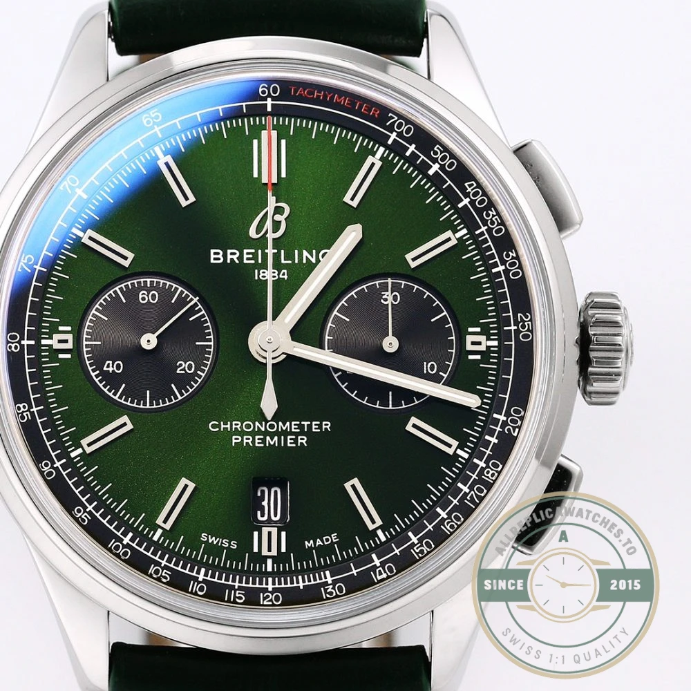 Replica Breitling Premier Green Dial 42 mm AB0118221L1P1 - Affordable Super Clone Watch