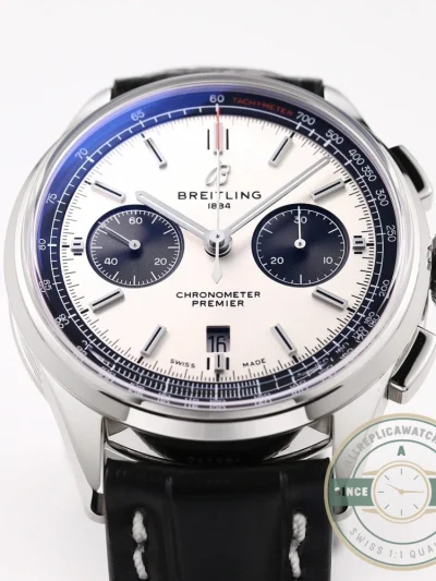 Replica Breitling Premier Silver Dial 42 mm AB0118221G1P2 - Budget Luxury Replica Watch