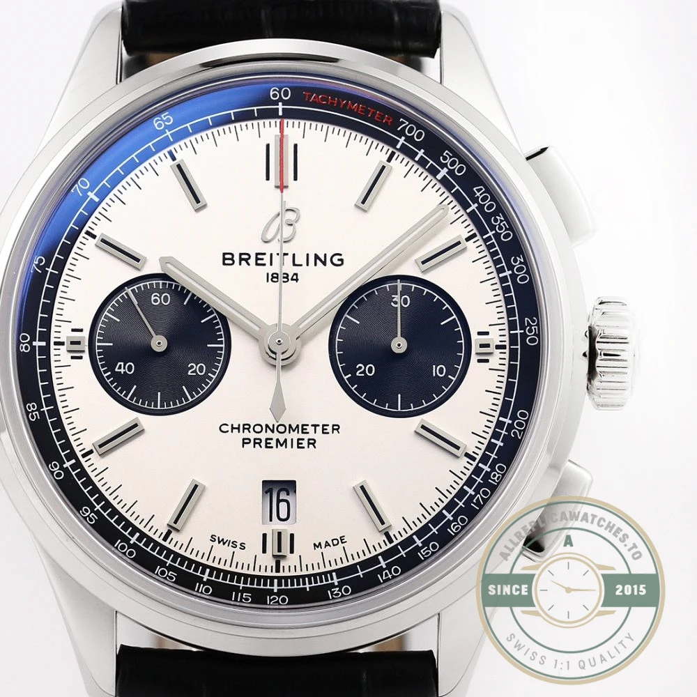 Replica Breitling Premier Silver Dial 42 mm AB0118221G1P2 - High-Grade Replica Watch