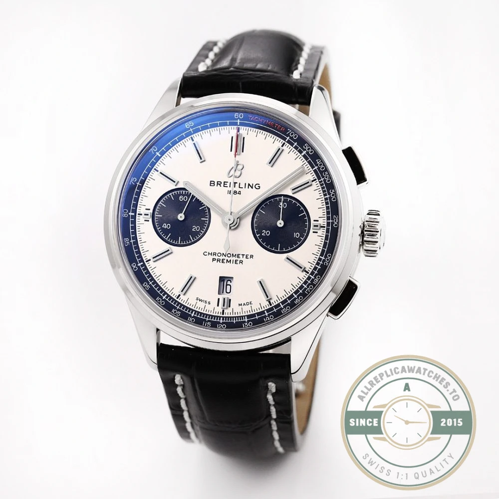 Replica Breitling Premier Silver Dial 42 mm AB0118221G1P2 - Affordable Super Clone Watch