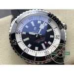 Red SuperOcean script and red-tipped seconds hand on an otherwise black dial