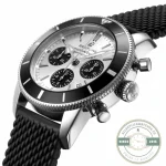 Replica Breitling Superocean Heritage Men Automatic Silver Rubber Watch AB0162121G1S1 - Affordable Luxury Replica Timepiece