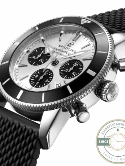 Replica Breitling Superocean Heritage Men Automatic Silver Rubber Watch AB0162121G1S1 - Affordable Luxury Replica Timepiece