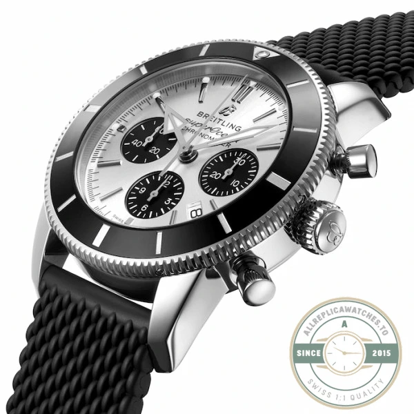 Replica Breitling Superocean Heritage Men Automatic Silver Rubber Watch AB0162121G1S1 - Affordable Luxury Replica Timepiece