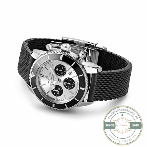 Replica Breitling Superocean Heritage Men Automatic Silver Rubber Watch AB0162121G1S1 - Affordable Super Clone Watch