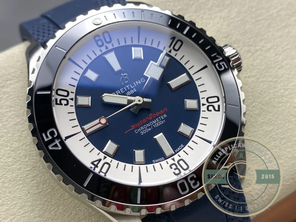 Replica Breitling Superocean Men Blue Rubber 44 mm A17376211C1S1 - Affordable Luxury Replica Timepiece