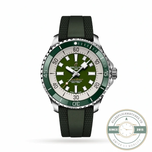 Replica Breitling Superocean Men Green Rubber 44 mm A17376A31L1S1 - Budget Luxury Replica Watch