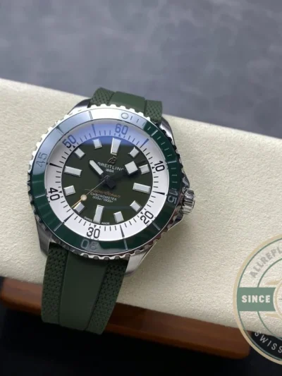 Replica Breitling Superocean Men Green Rubber 44 mm A17376A31L1S1 - Budget Luxury Replica Watch