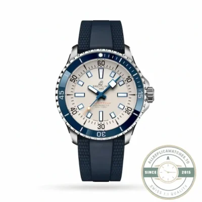 Replica Breitling Superocean Silver Rubber 42 mm A17375E71G1S1 - Factory Super Clone Watch