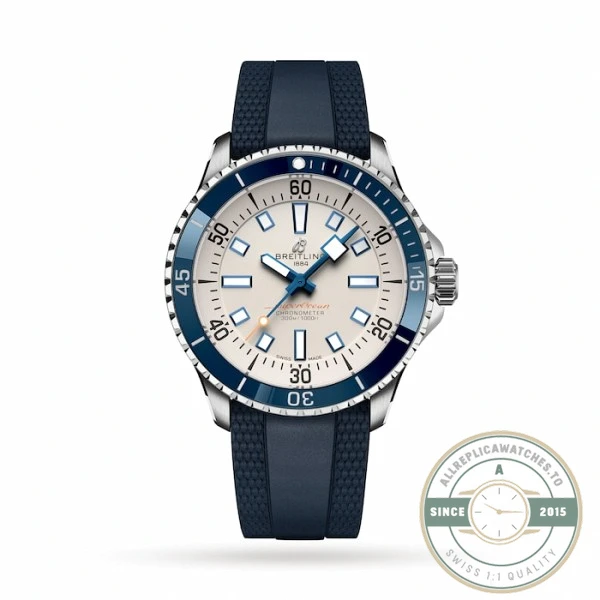 Replica Breitling Superocean Silver Rubber 42 mm A17375E71G1S1 - Factory Super Clone Watch