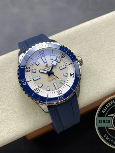 Replica Breitling Superocean Silver Rubber 42 mm A17375E71G1S1 - Budget Luxury Replica Watch