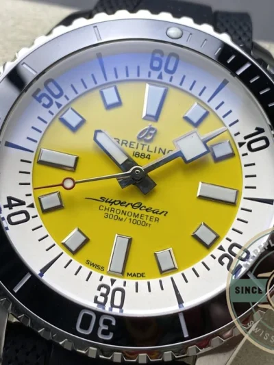 Replica Breitling Superocean Yellow Dial 42 mm A17375211I1S1 - High-Grade Replica Watch